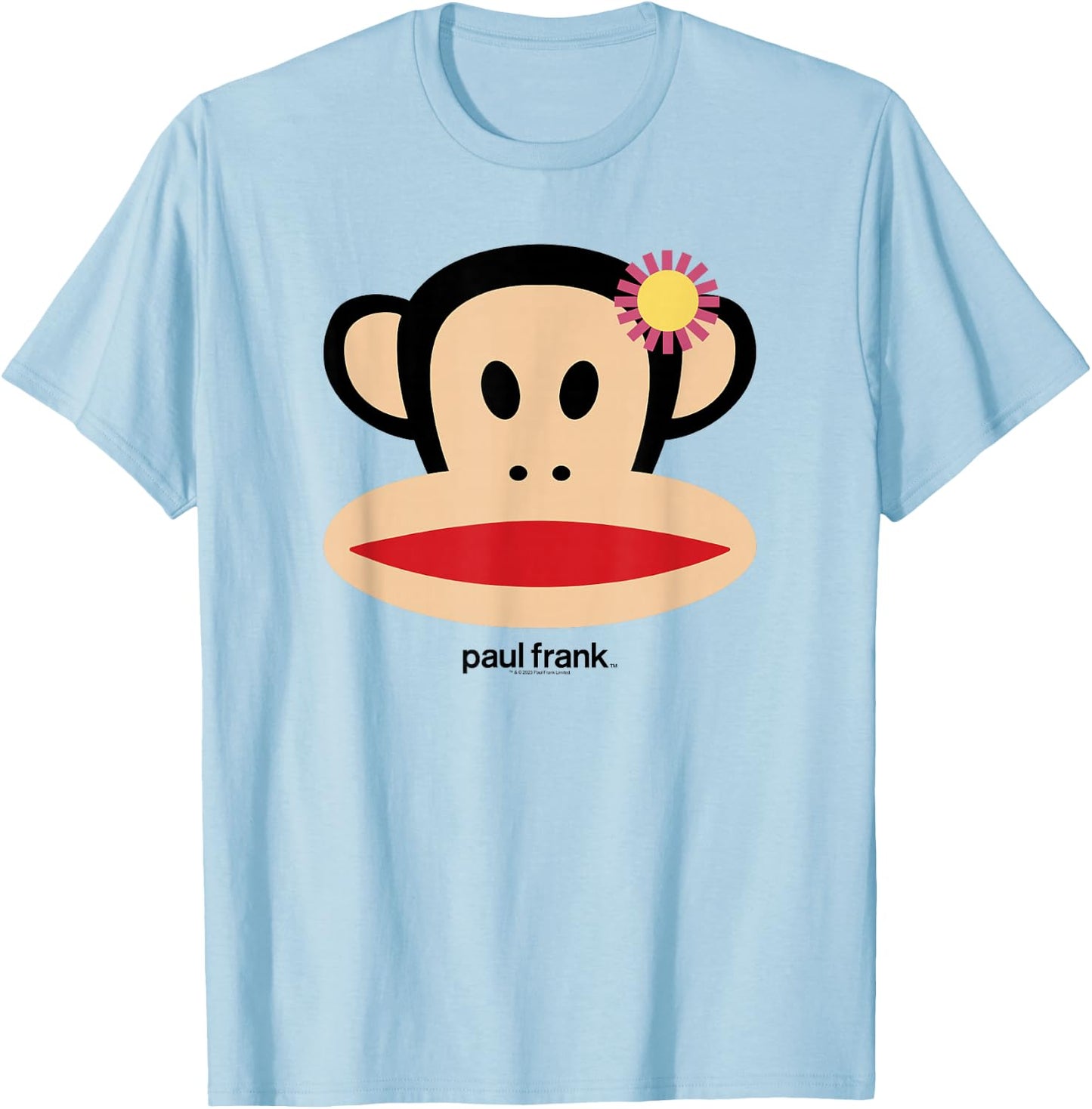 Paul Frank Spring Time Julius Flower Decor Face Portrait T-Shirt - T-Shirt | Light Blue