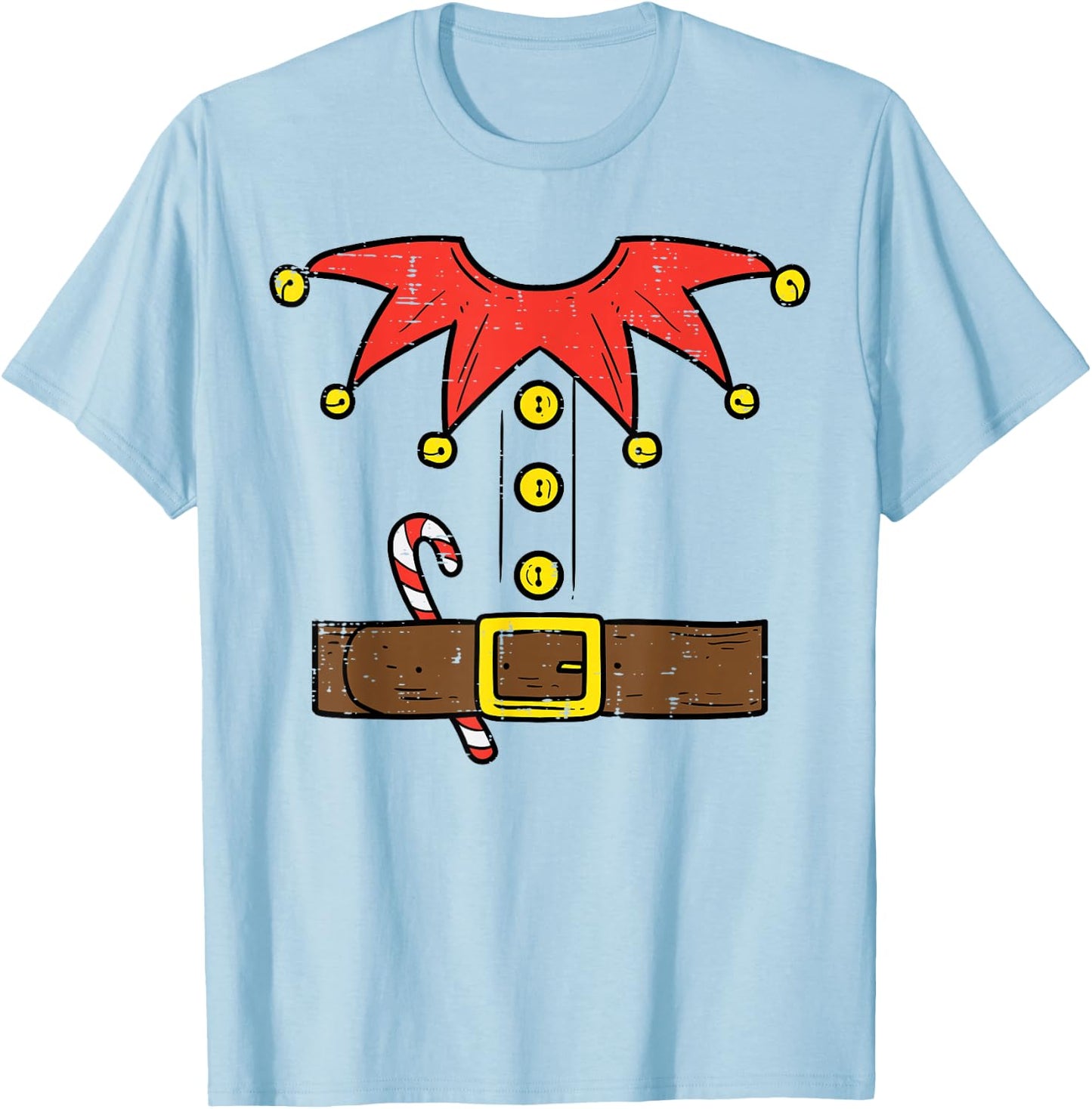 Elf Costume Christmas For Boys Kids Toddler Men Xmas T-Shirt - T-Shirt | Light Blue