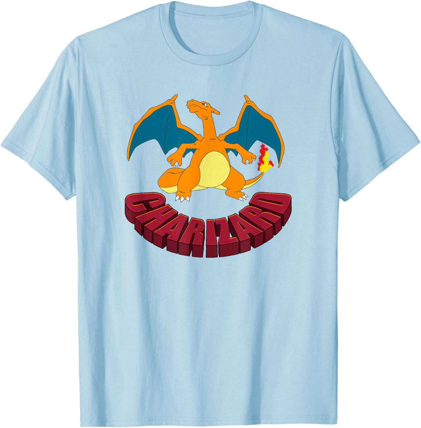 Pokémon Charizard Stoic Pose Poster T-Shirt - T-Shirt | Light Blue
