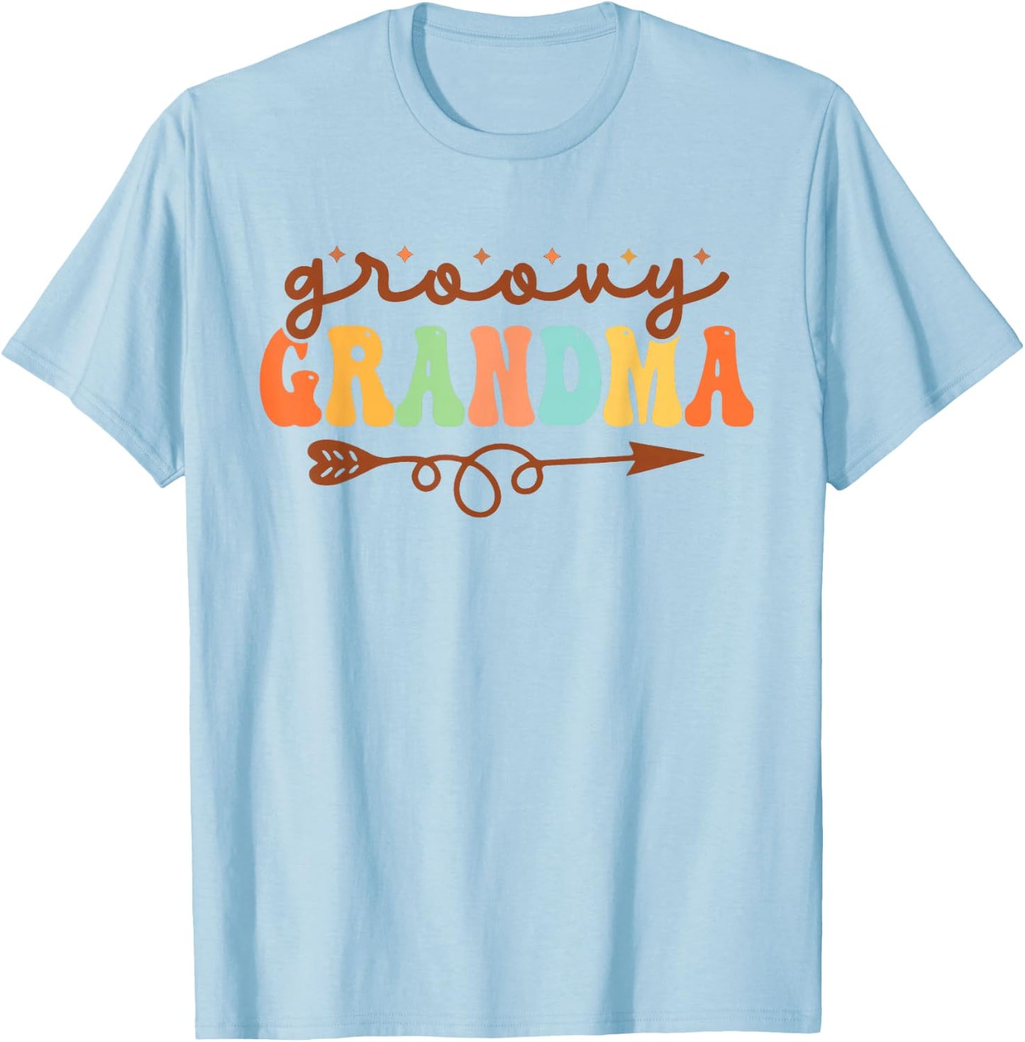 Groovy Grandma Retro Groovy Grandmother Family Matching T-Shirt - T-Shirt | Light Blue
