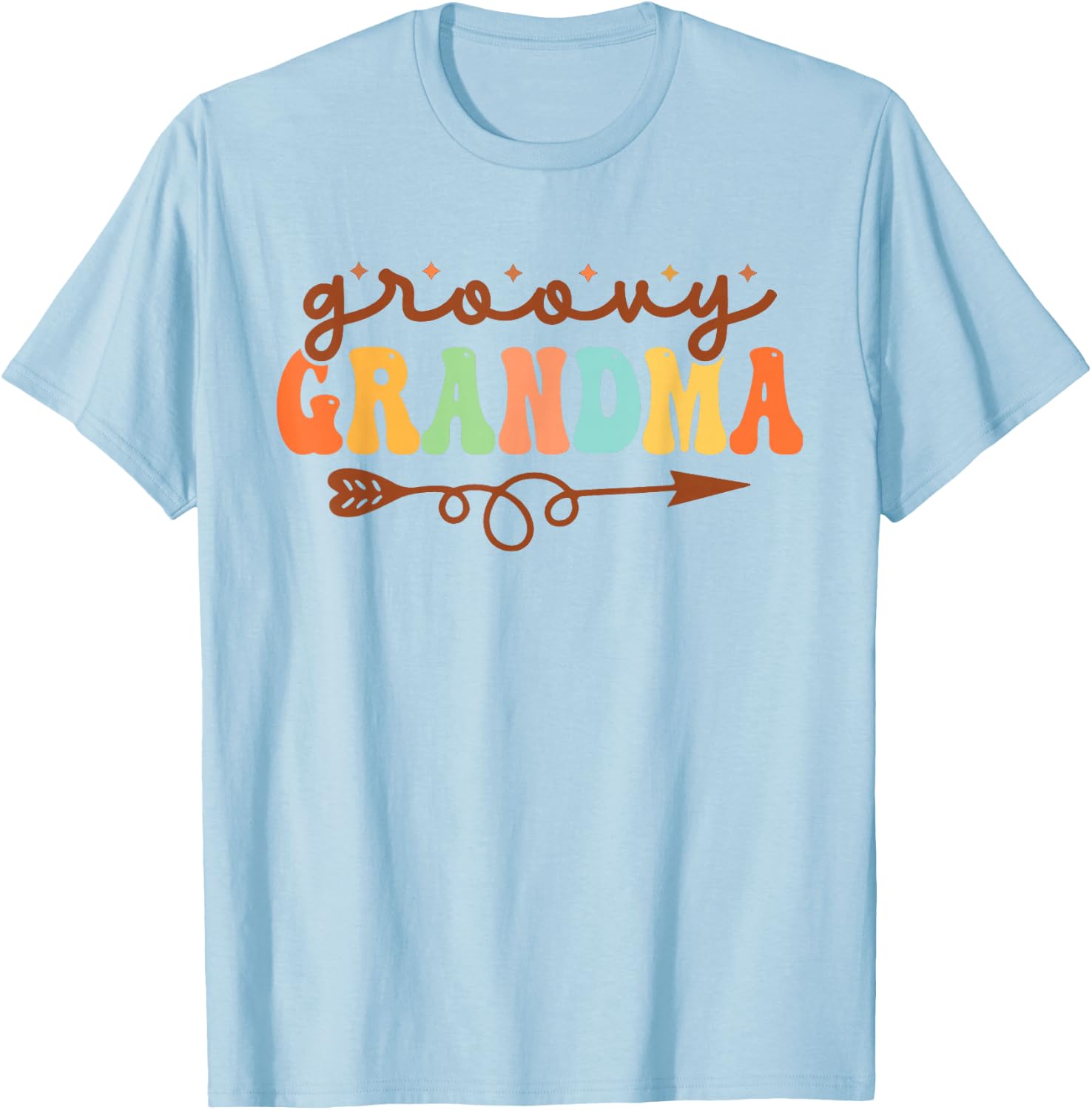 Groovy Grandma Retro Groovy Grandmother Family Matching T-Shirt - T-Shirt | Light Blue