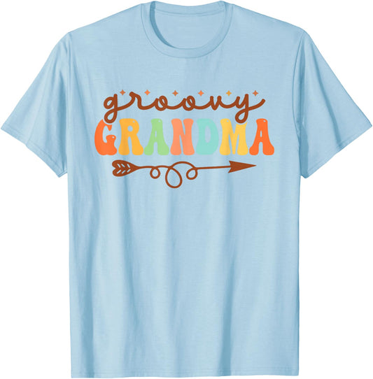 Groovy Grandma Retro Groovy Grandmother Family Matching T-Shirt - T-Shirt | Light Blue