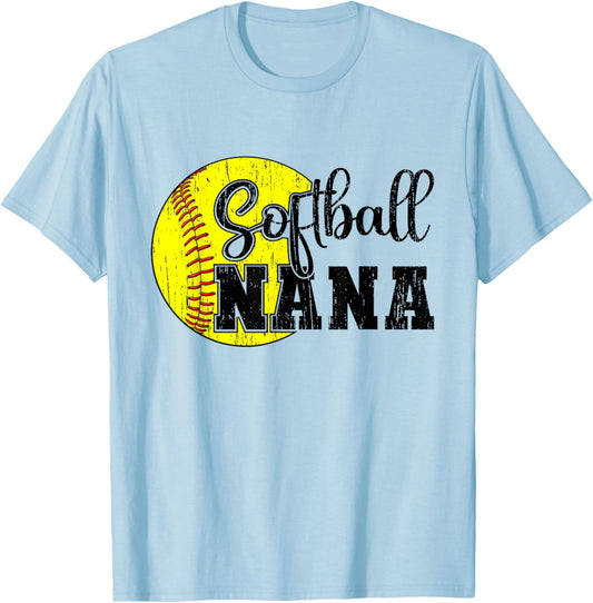 Softball Nana Cute Grandma Nana Of A Softball Player T-Shirt - T-Shirt | Light Blue