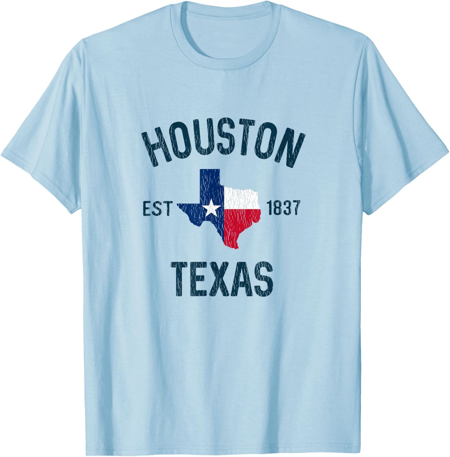 Houston Texas Gifts Souvenirs Men Women Kid Est 1837 Houston T-Shirt - T-Shirt | Light Blue