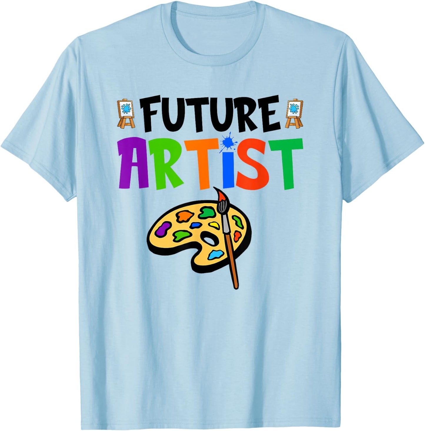 Future Artist, Colorful Painter Artist Kids T-Shirt - T-Shirt | Light Blue