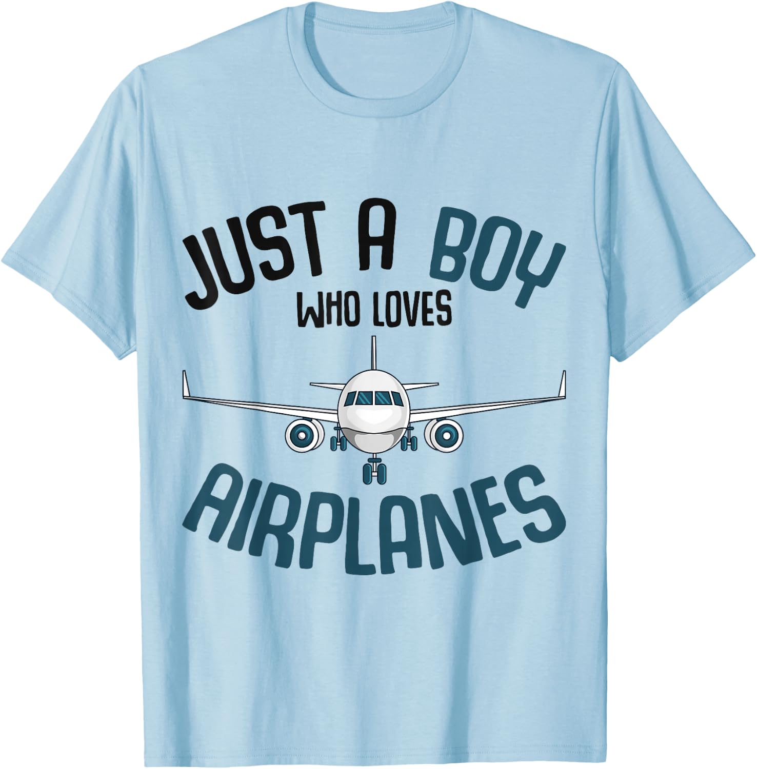 Just a Boy who loves Airplanes Plane Pilot Kids Toddler T-Shirt - T-Shirt | Light Blue