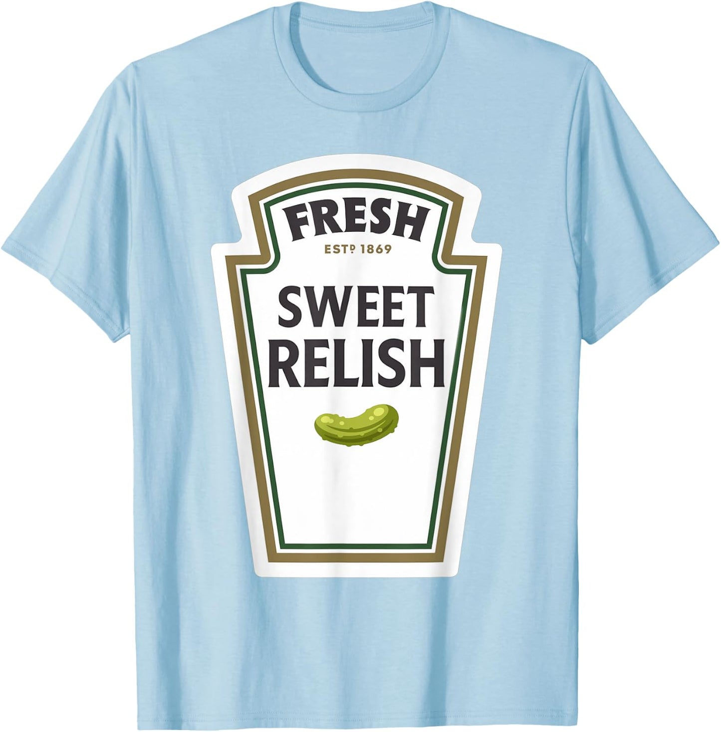 Halloween Matching Costume Fresh Sweet Relish Bottle Label T-Shirt - T-Shirt | Light Blue