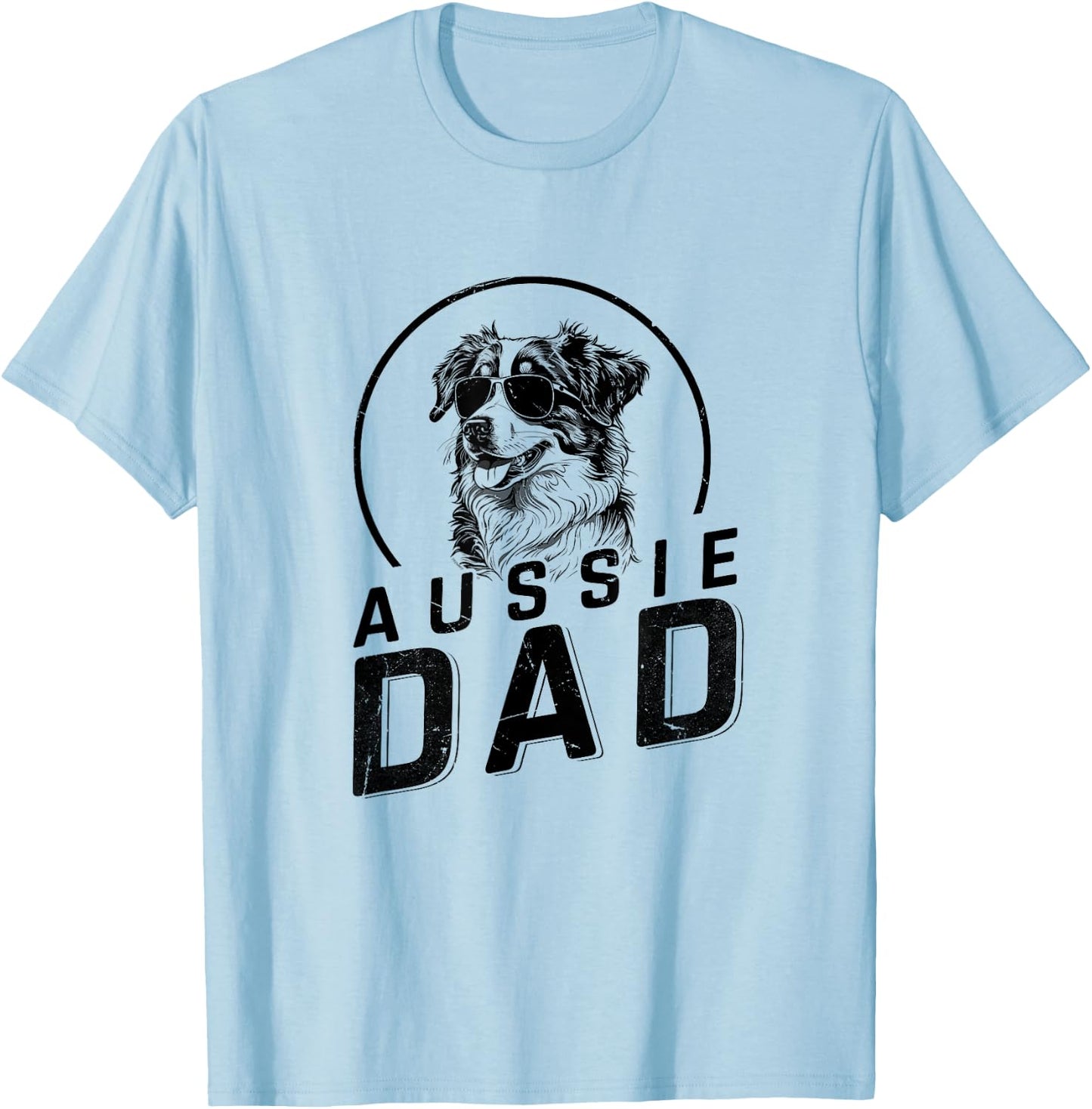 Aussie Dad Dog Owner Gifts Funny Dog Dad Christmas T-Shirt - T-Shirt | Light Blue