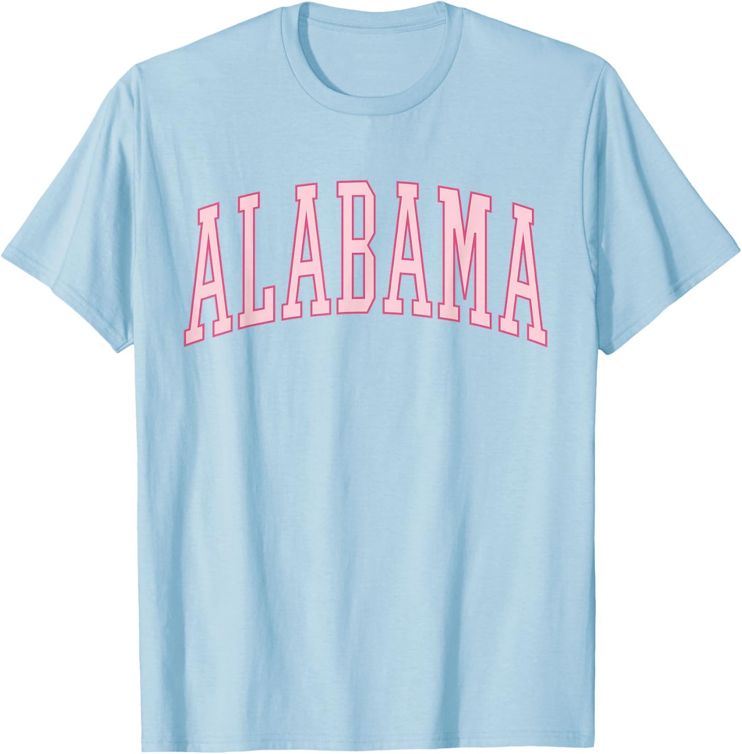 Alabama Cute Pink Preppy T-Shirt - T-Shirt | Light Blue