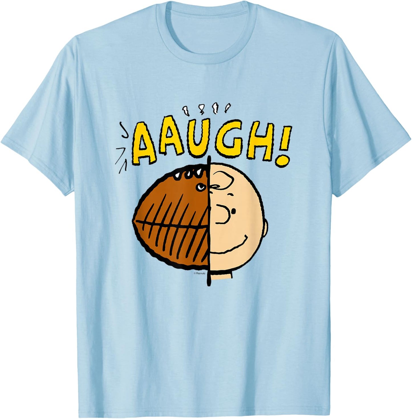 Peanuts - Charlie Brown Half Football Head T-Shirt - T-Shirt | Light Blue