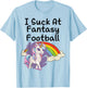 I Suck at Fantasy Football Loser Unicorn Rainbow Graphic T-Shirt - T-Shirt | Light Blue