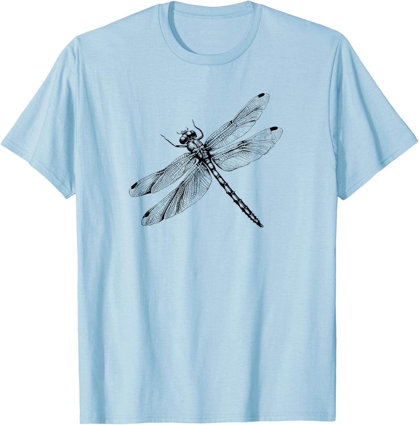 Kids Illustration Vintage Retro Dragonfly Lover T-Shirt - T-Shirt | Light Blue