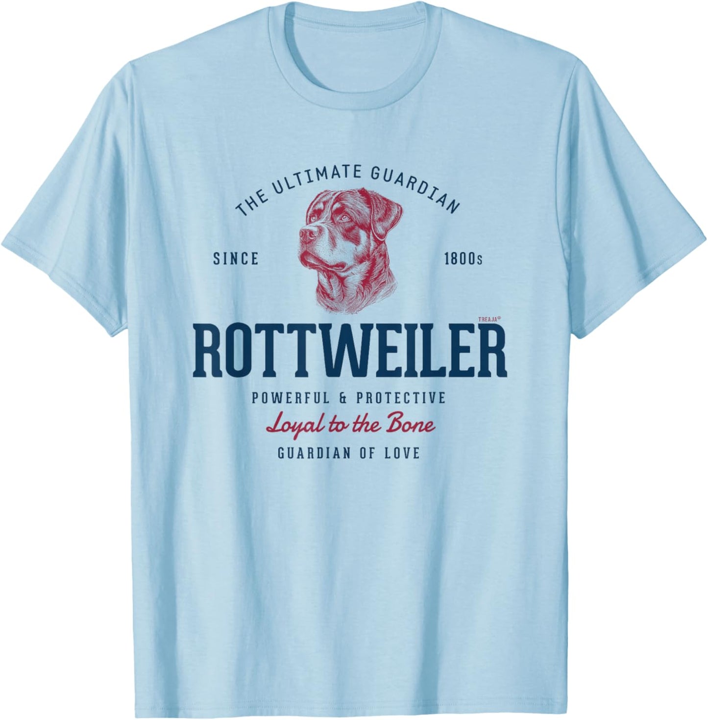 Retro Styled Vintage Rottweiler T-Shirt - T-Shirt | Light Blue