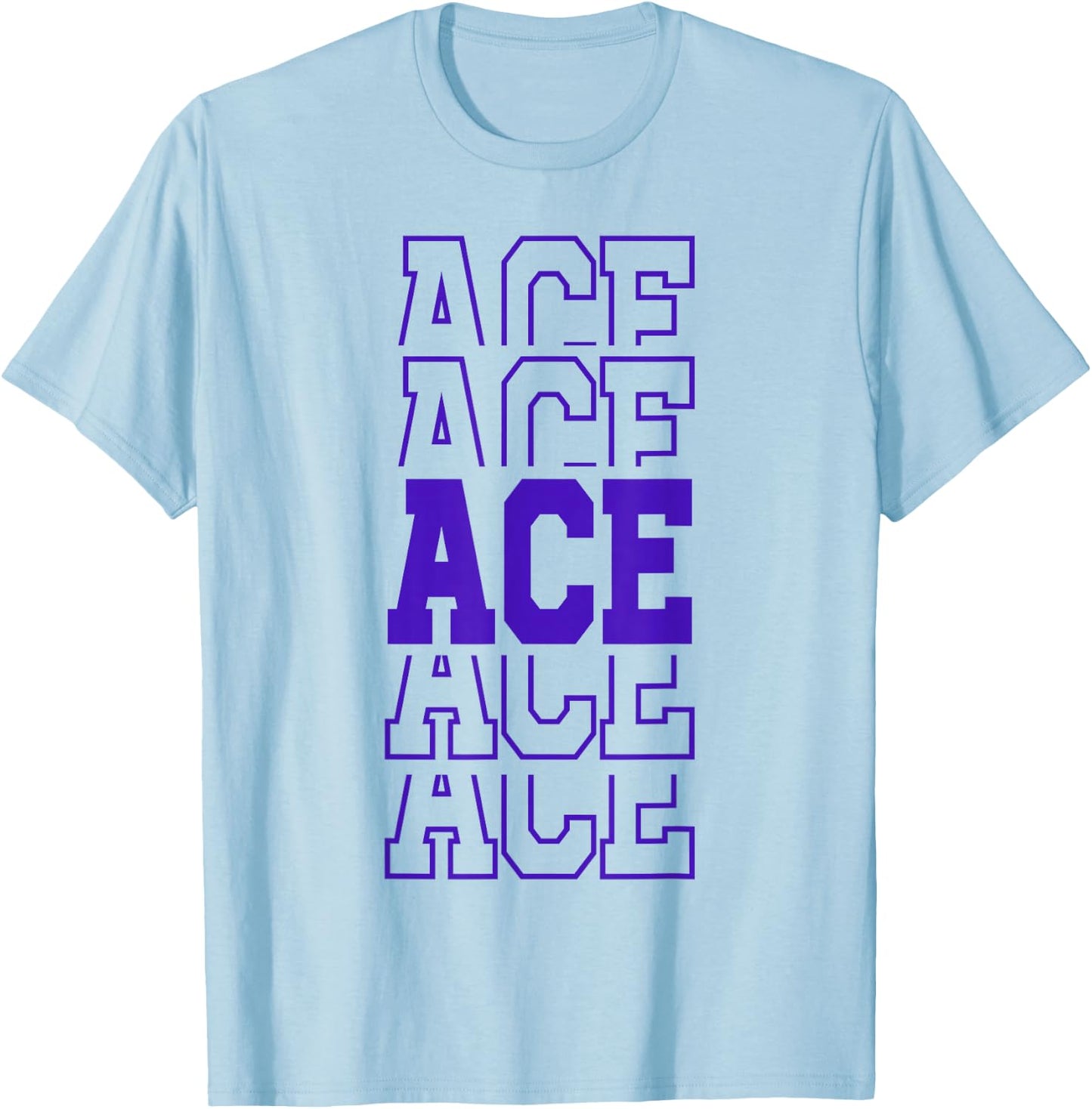Cute Personalized Ace Birthday Matching Family T-Shirt - T-Shirt | Light Blue