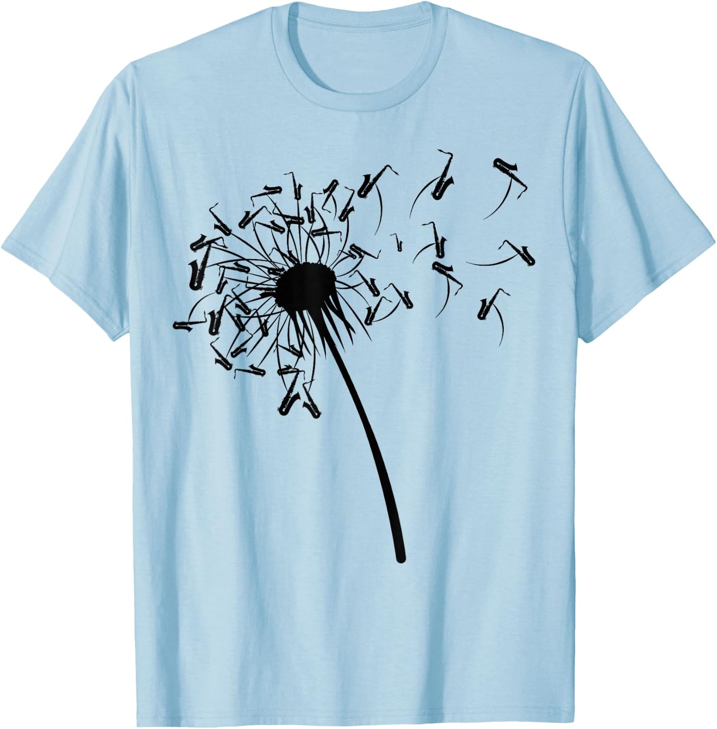 Dandelion Saxophone Shirt for Saxophonist | Saxophone T-Shirt - T-Shirt | Light Blue