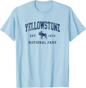 Yellowstone National Park 1872 Hiking Graphic T-Shirt - T-Shirt | Light Blue