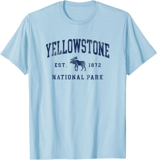 Yellowstone National Park 1872 Hiking Graphic T-Shirt - T-Shirt | Light Blue