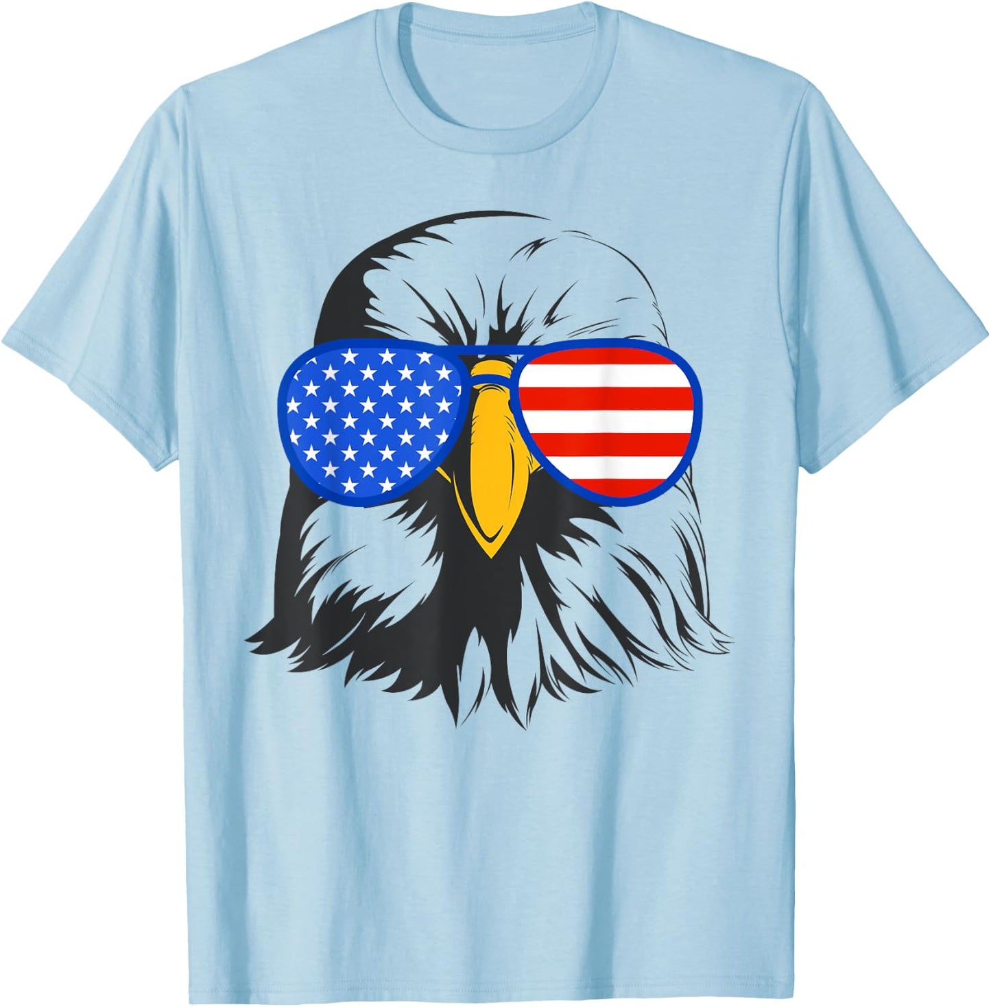 patriotic eagle sunglasses 4th July USA American eagle T-Shirt - T-Shirt | Light Blue
