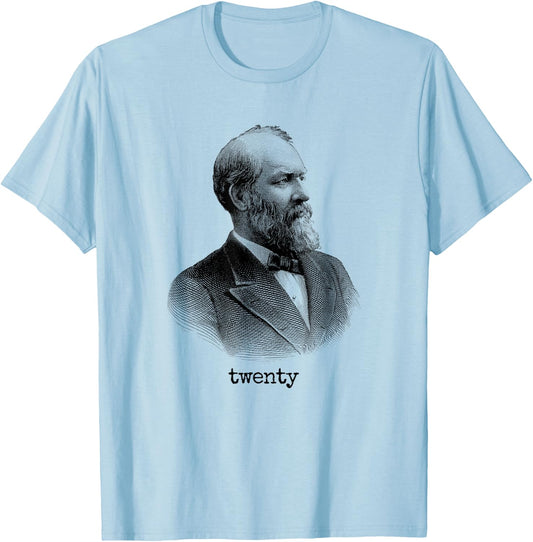 James Garfield 20th President USA T-Shirt - T-Shirt | Light Blue