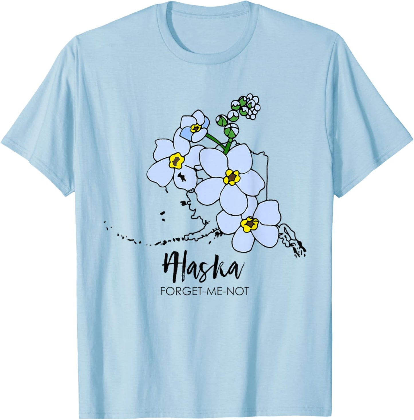 Alaska Forget-Me-Not Flower T-Shirt - T-Shirt | Light Blue