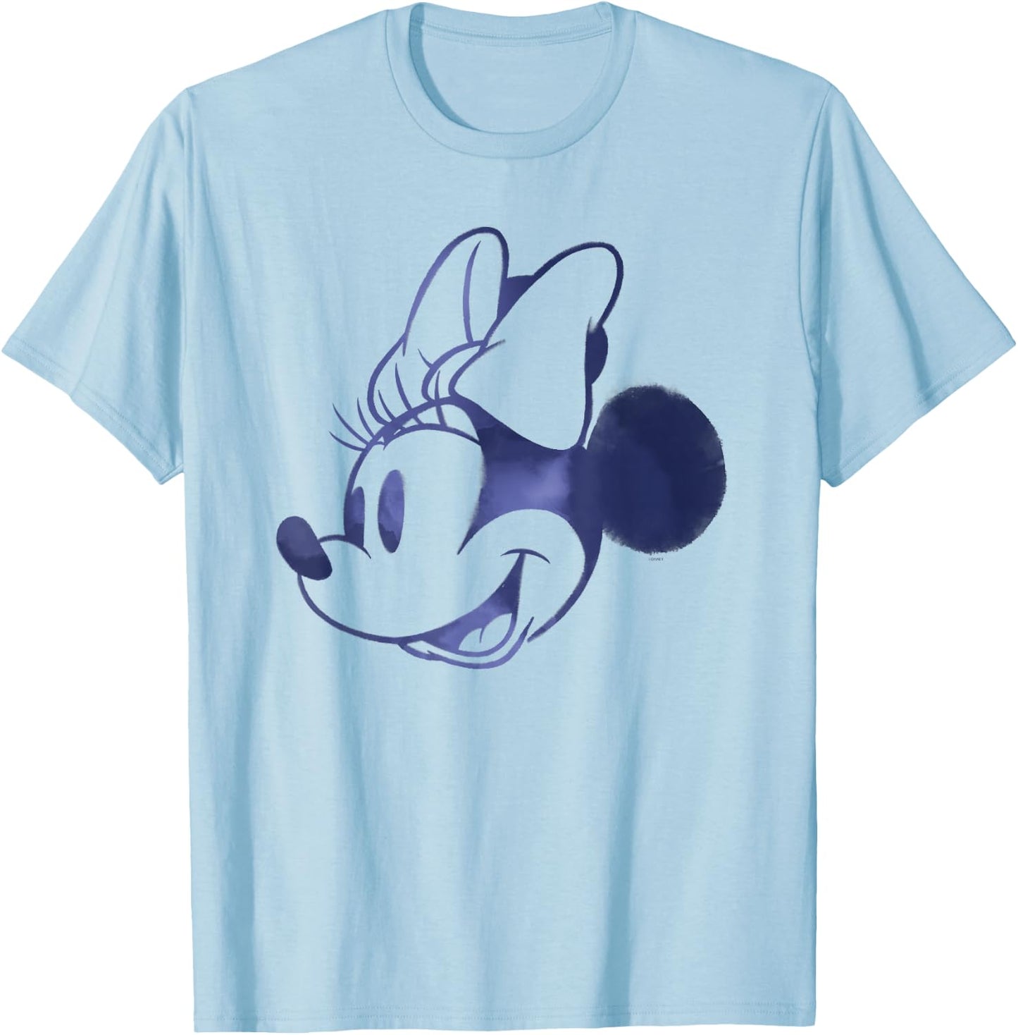 Disney Minnie Mouse Head Retro Vintage Classic Small T-Shirt - T-Shirt | Light Blue