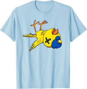 Canary in a Coal Mine Funny Bird & Miner Hard Hat T-Shirt - T-Shirt | Light Blue