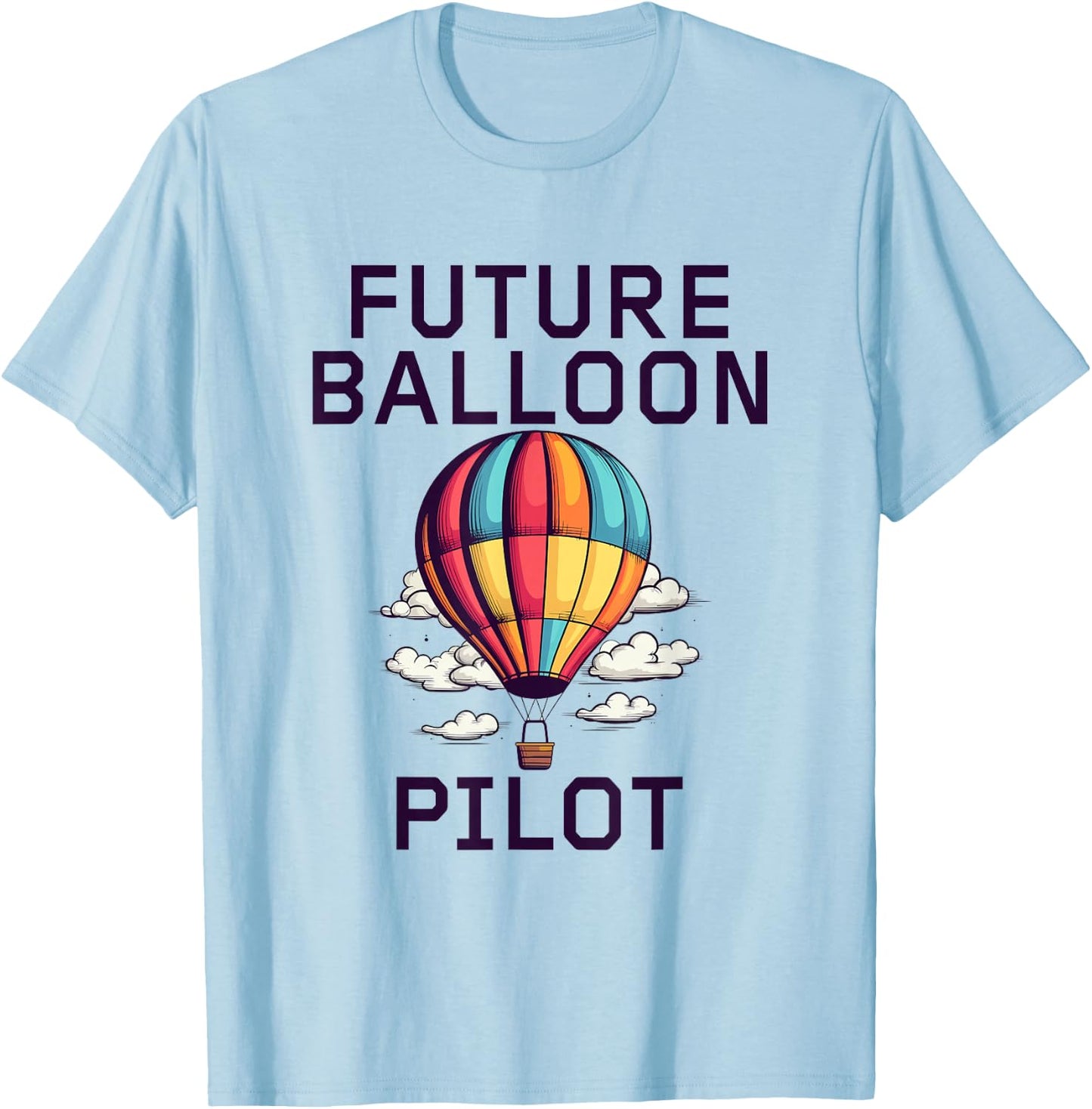 Funny Hot Air Balloon Gifts Kids Blue Balloon Theme T-Shirt - T-Shirt | Light Blue