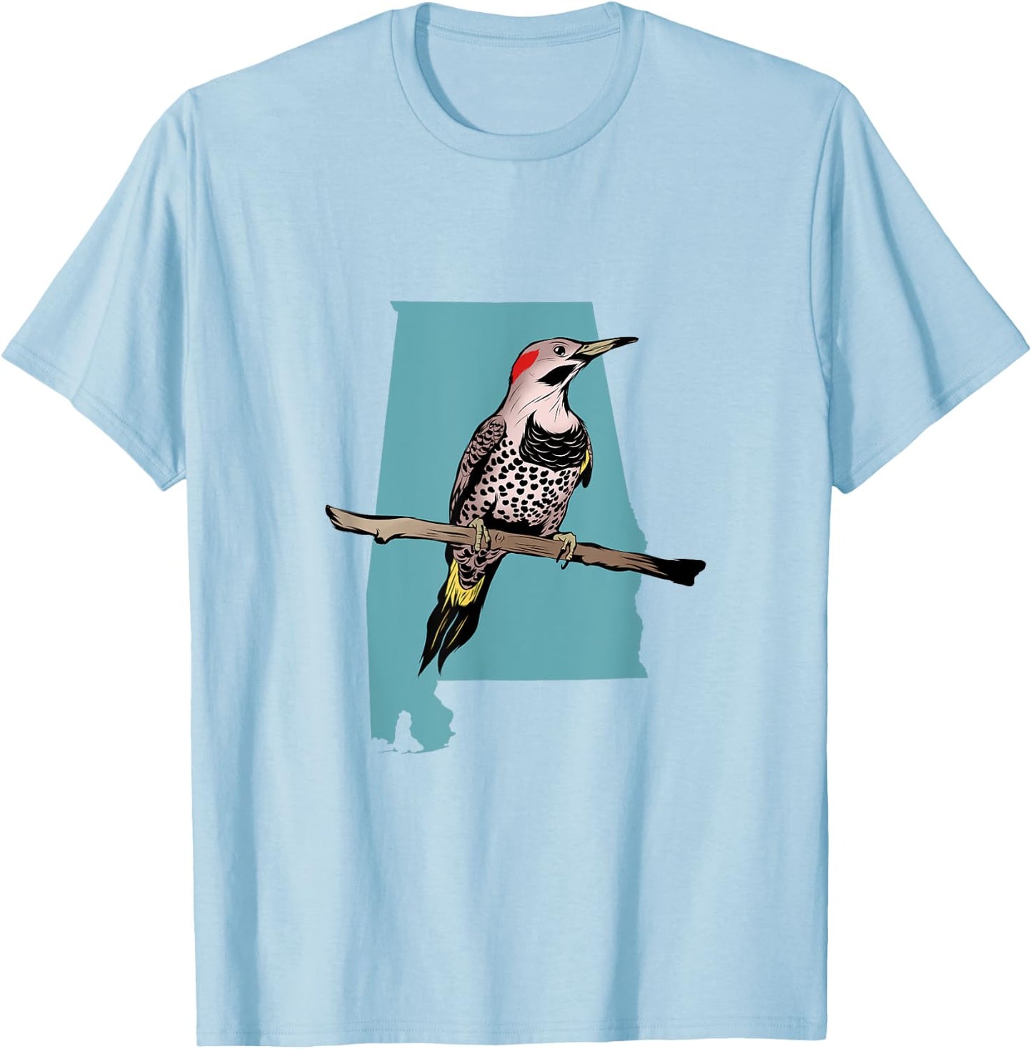 Alabama State Bird Northern Flicker Yellowhammer Outdoors T-Shirt - T-Shirt | Light Blue