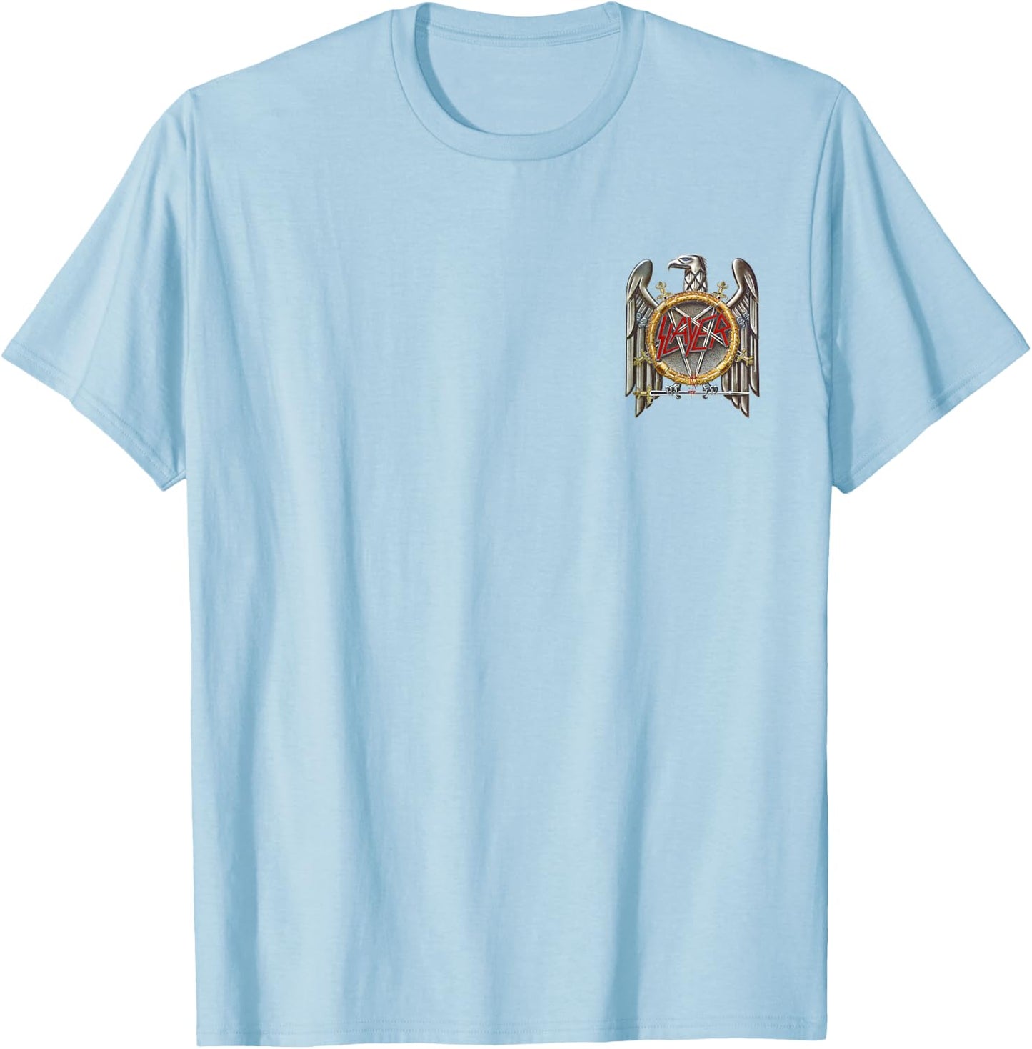 Slayer - Eagle Small Logo White T-Shirt - T-Shirt | Light Blue