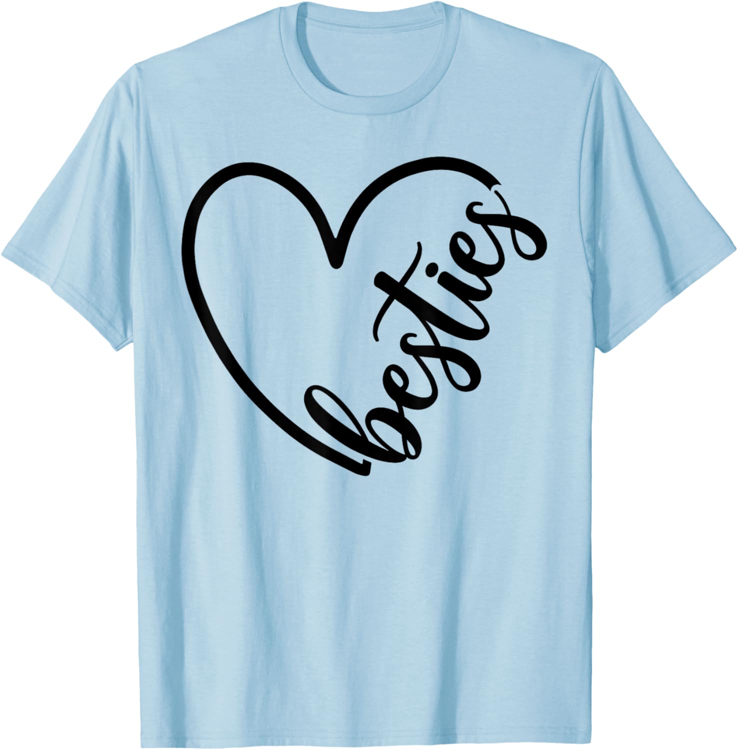 Besties Cute Matching Mother Daughter Best Friend T-Shirt - T-Shirt | Light Blue