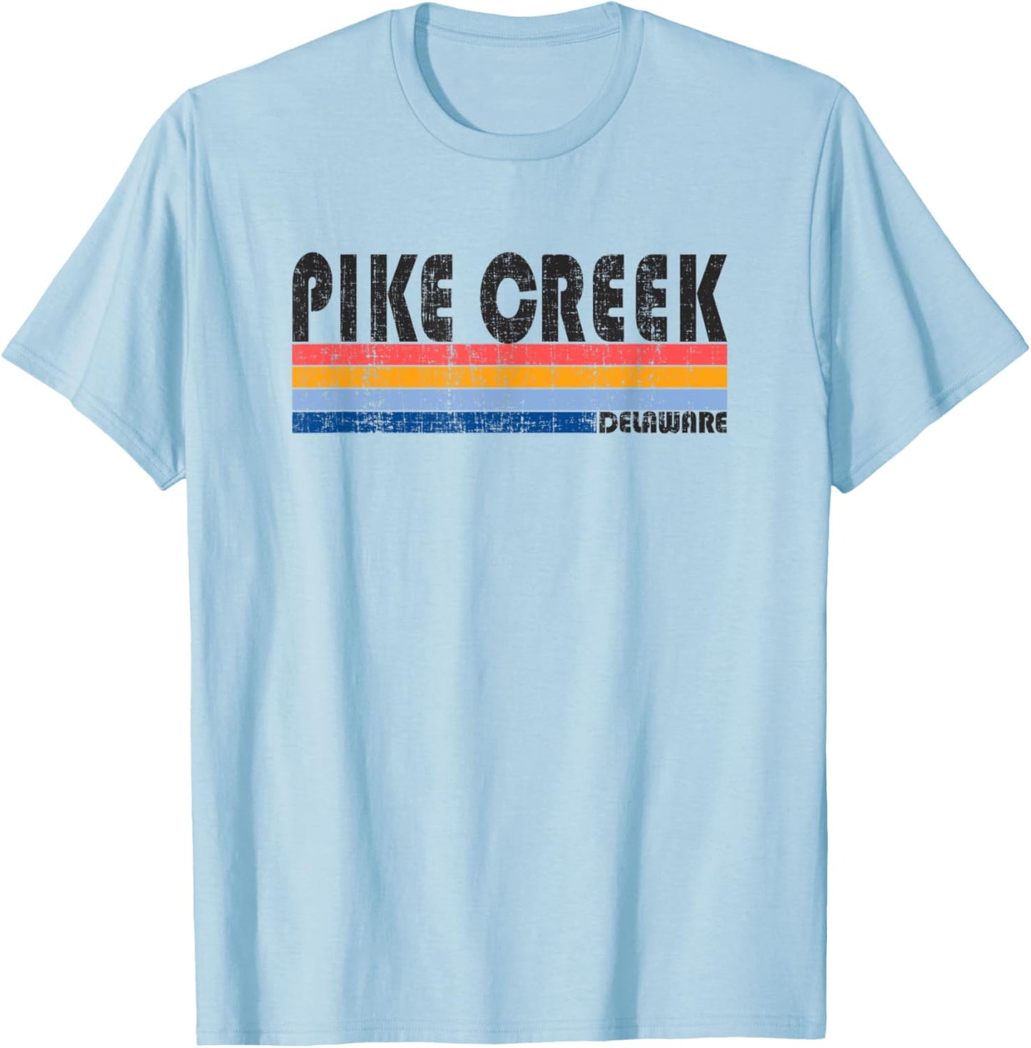 Vintage 70s 80s Style Pike Creek, DE T-Shirt - T-Shirt | Light Blue