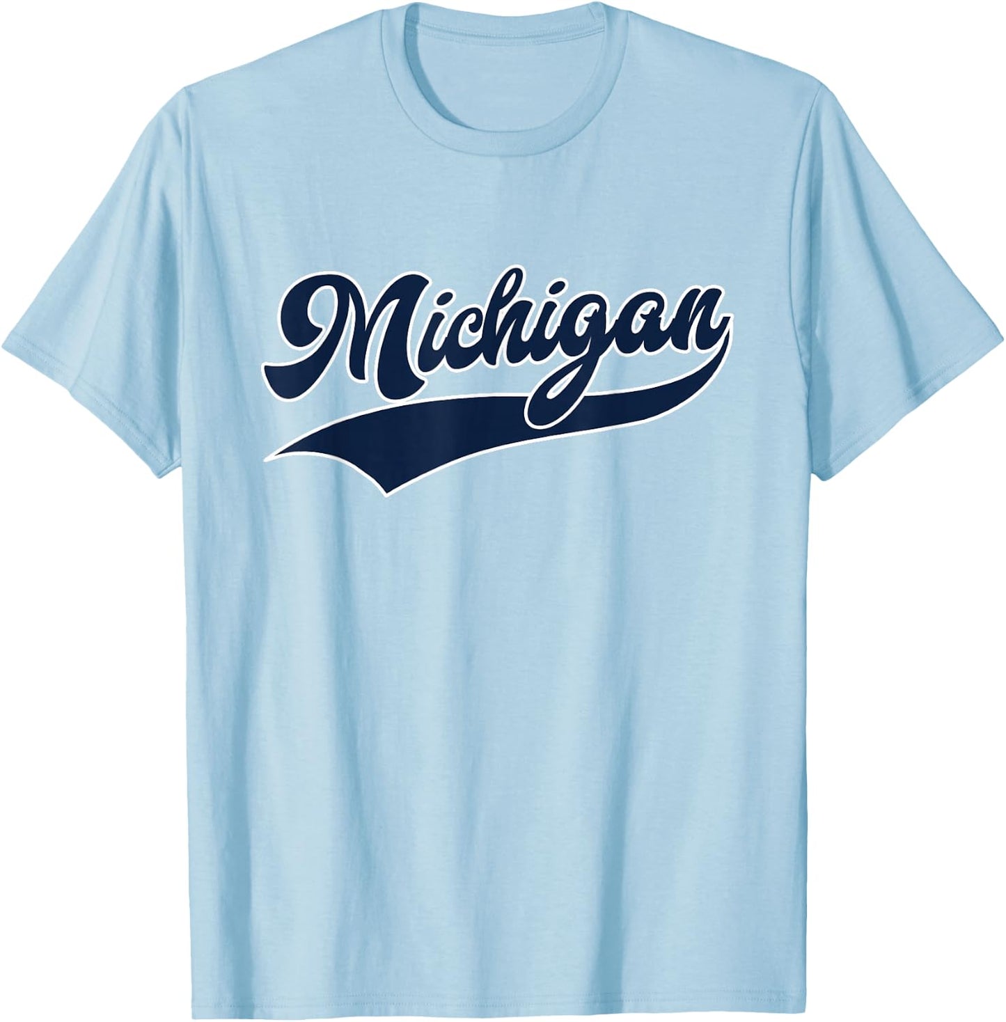 Graphic Apparel Co. - Michigan Retro Classic - Kids - White - Short Sleeve - Small T-Shirt - T-Shirt | Light Blue