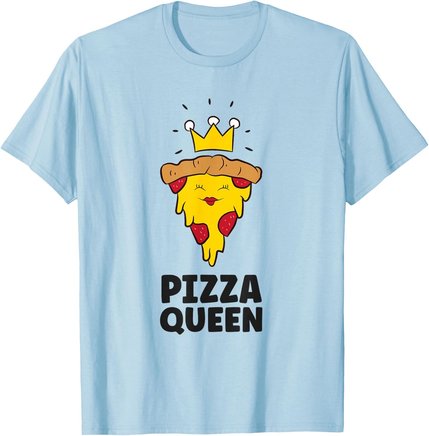Pizza Queen Funny Pizza T-Shirt - T-Shirt | Light Blue