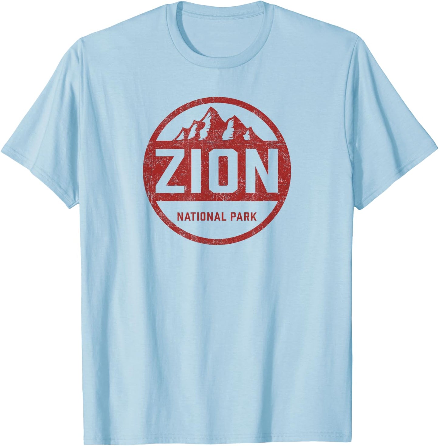 Retro Zion National Park Utah Mountain Women Men Kids Hiking T-Shirt - T-Shirt | Light Blue