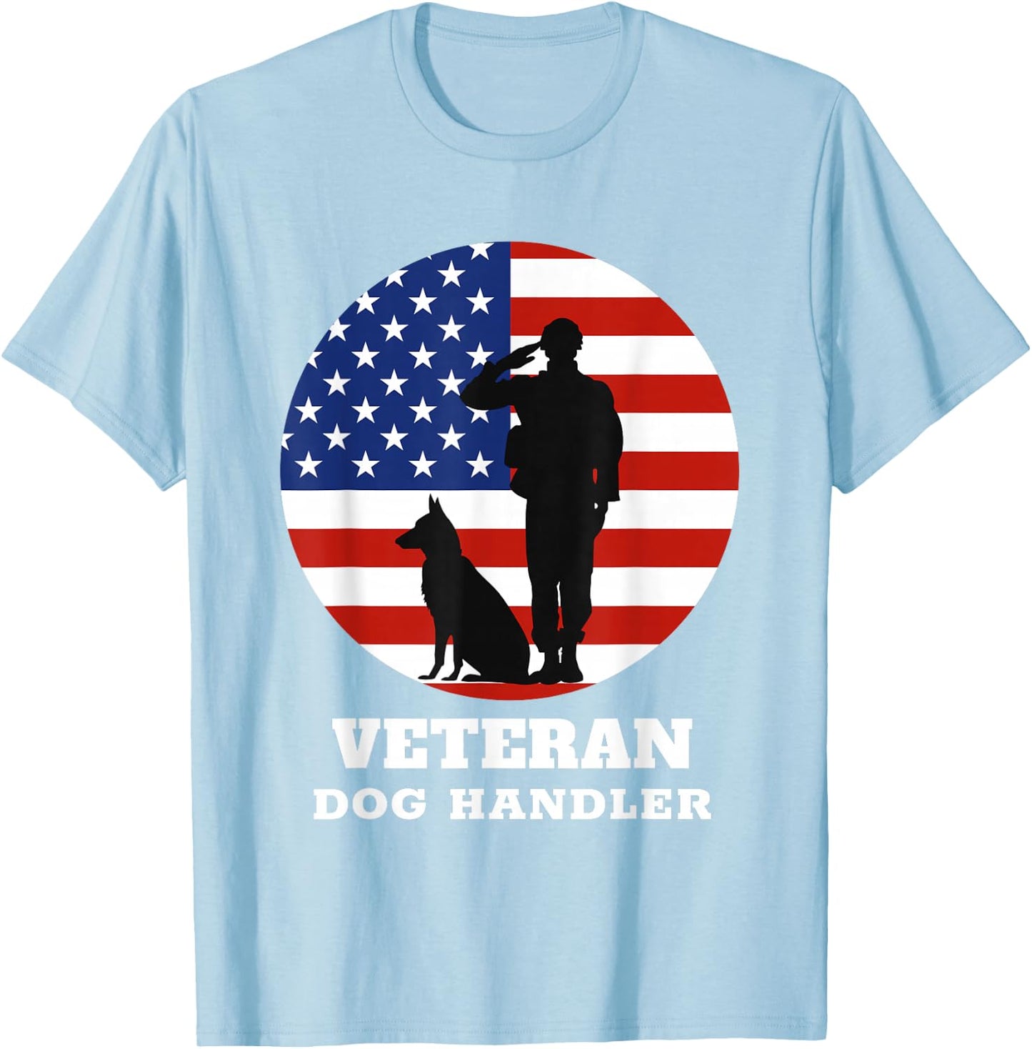 USA Veteran Dog Handler K9 T-Shirt - T-Shirt | Light Blue