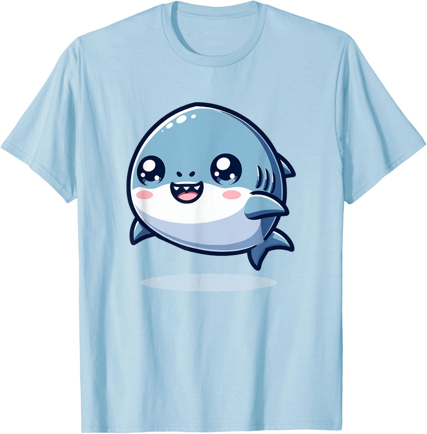 Adorable Cute Japanese Kawaii Chibi Shark T-Shirt - T-Shirt | Light Blue