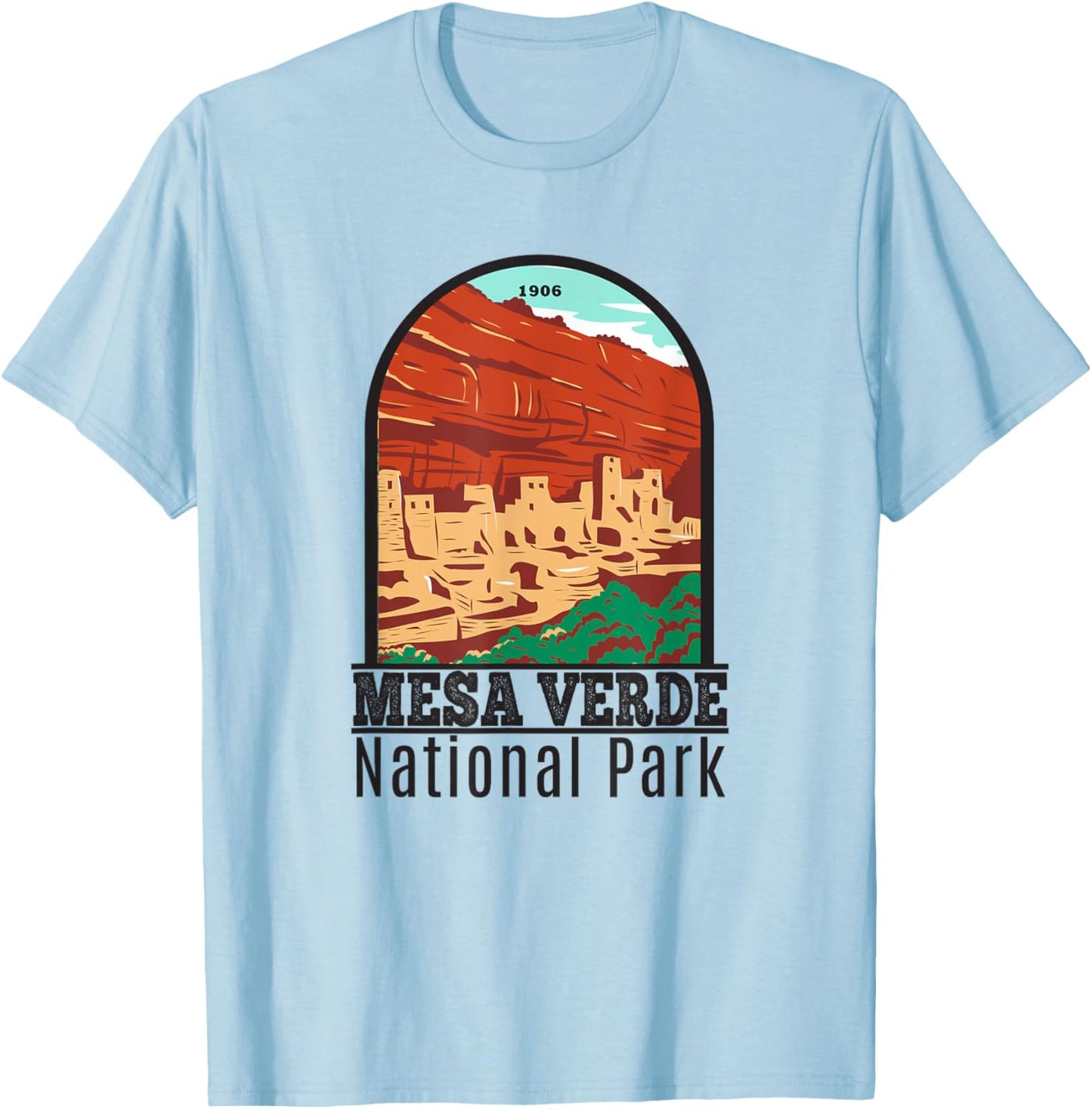 Mesa Verde National Park Colorado Cliff Palace Vintage T-Shirt - T-Shirt | Light Blue