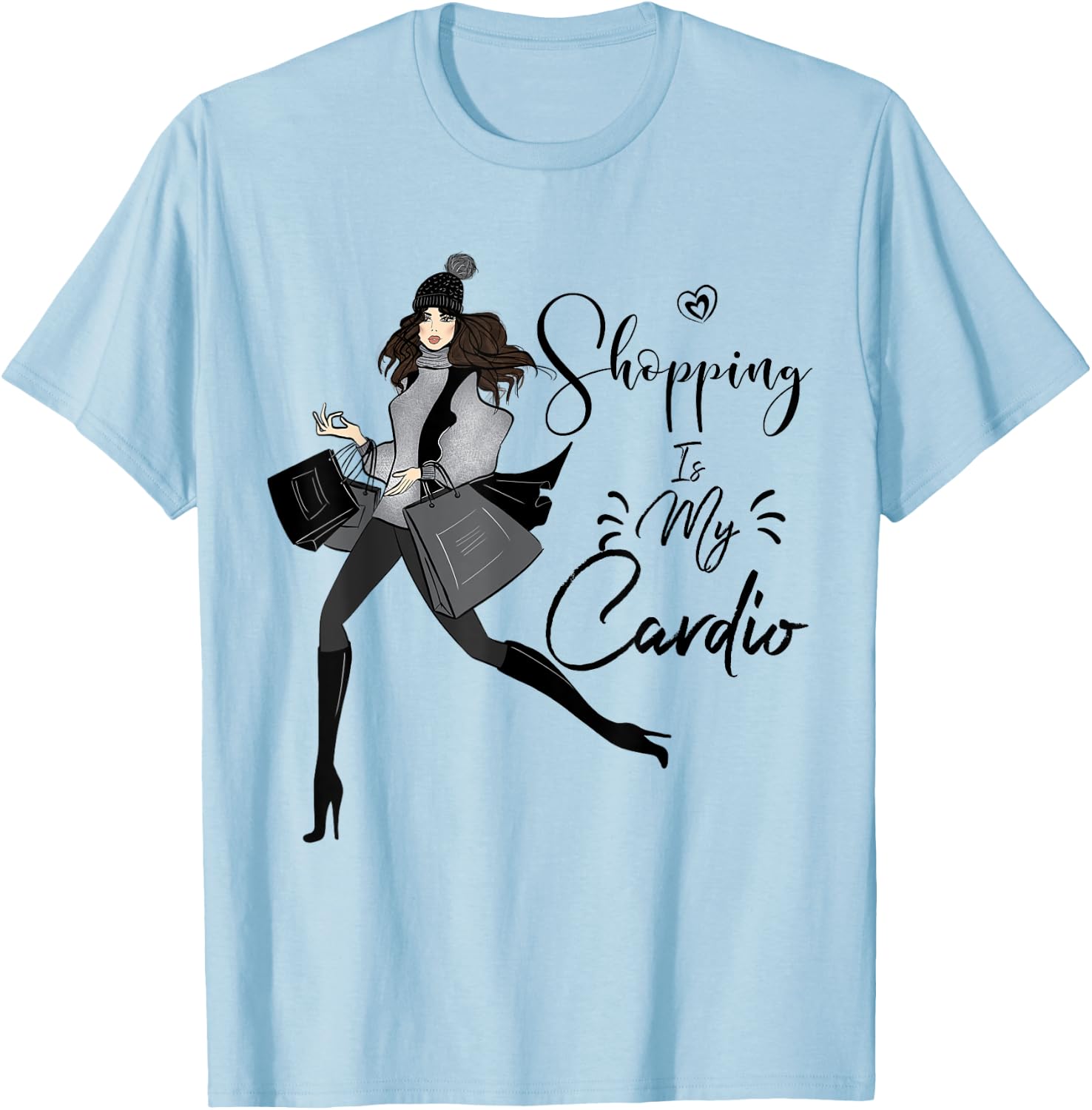 Shopping is my Cardio I Fitness Gym T-Shirt - T-Shirt | Light Blue