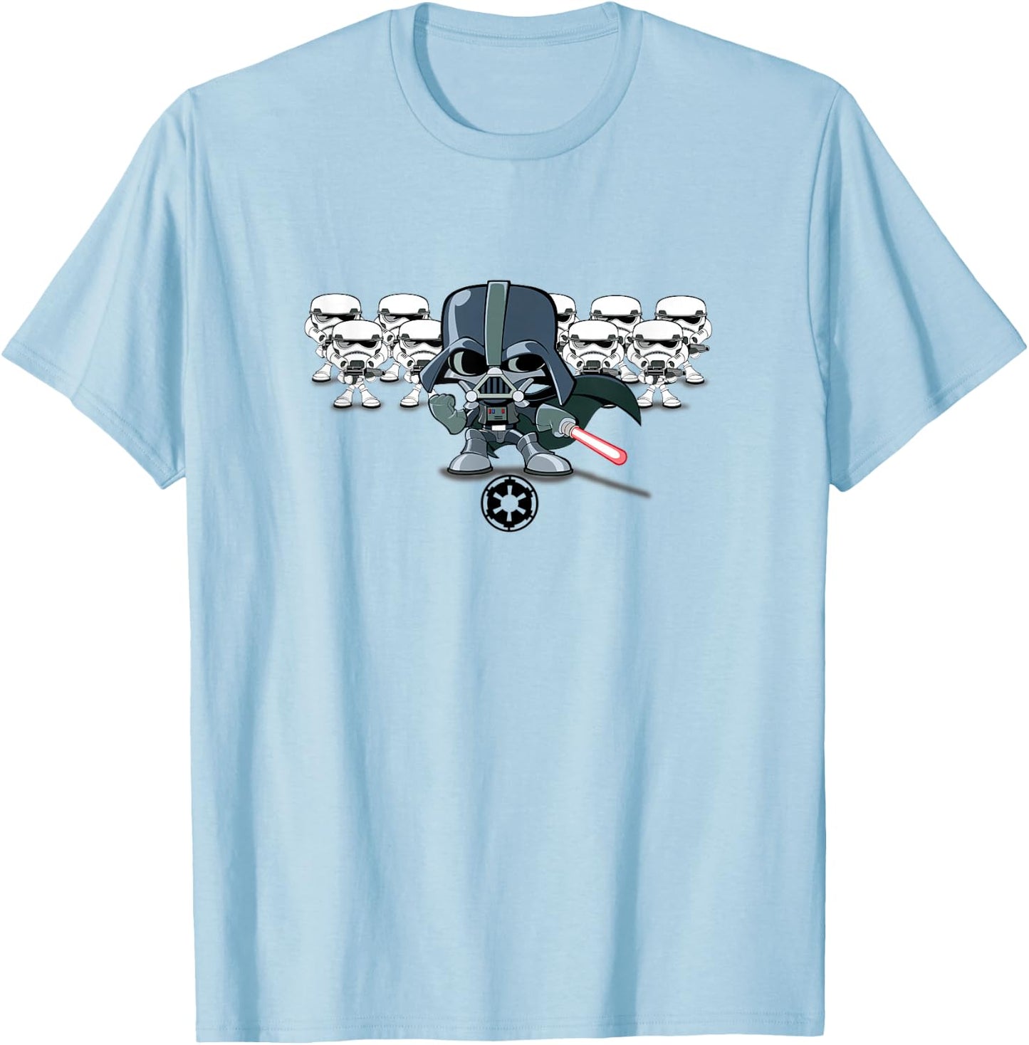 Star Wars Darth Vader Stormtrooper Army Chibi Style Cute V2 T-Shirt - T-Shirt | Light Blue