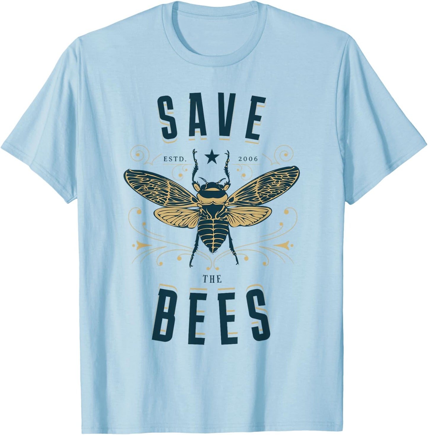 Retro Save the Bees Apiary Shirt Bee Beekeeper Earth Day T-Shirt - T-Shirt | Light Blue