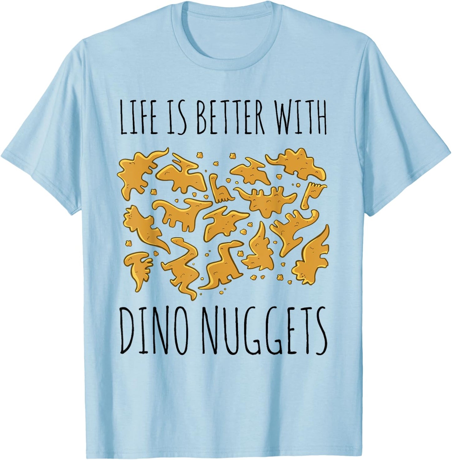 Dino Chicken Dinosaur Nugs Veggie Funny T-Shirt - T-Shirt | Light Blue