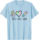 Peace Love Learn Tie Dye Teacher Kids 100th Days Of School T-Shirt - T-Shirt | Light Blue