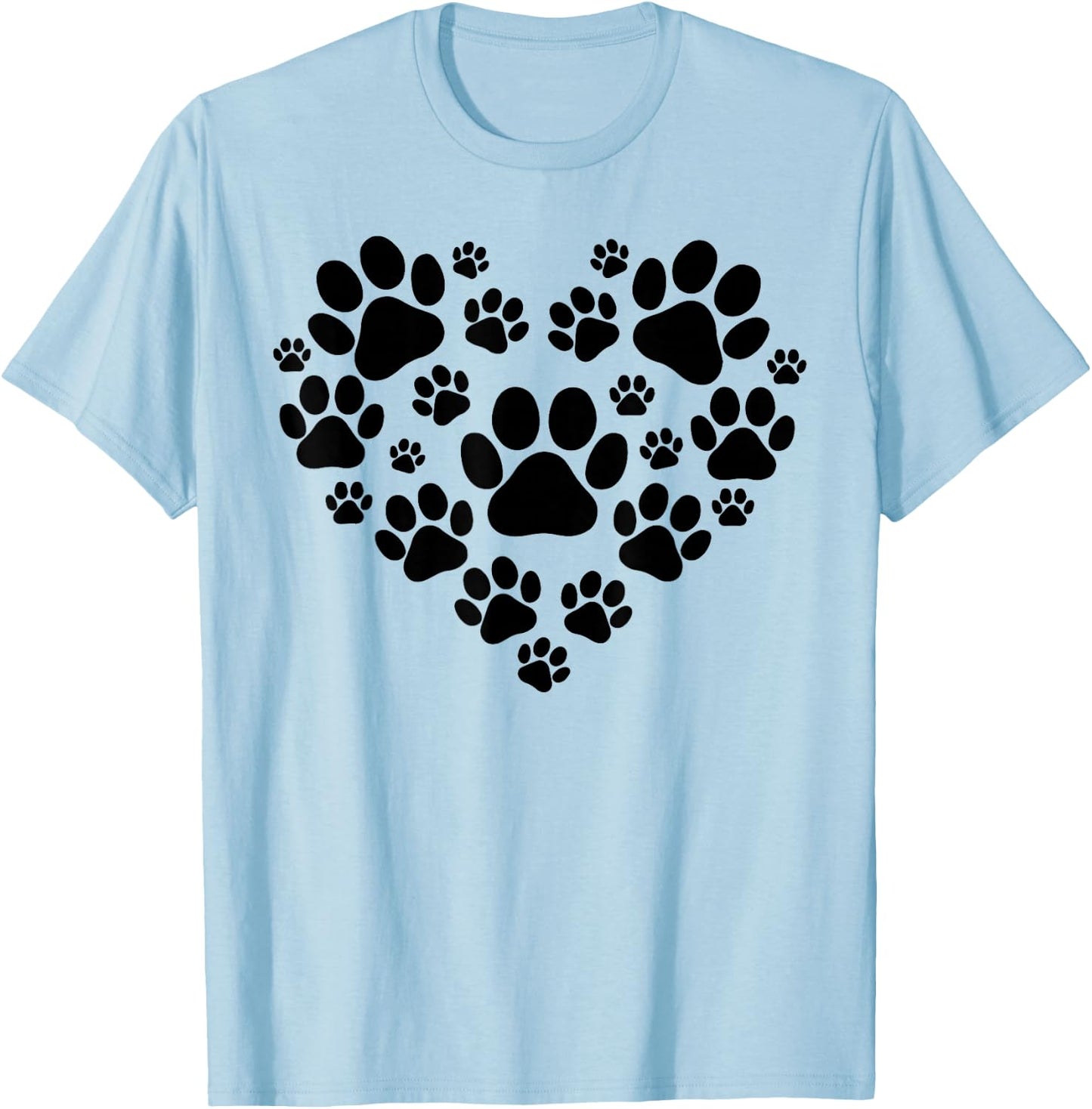 Love Dogs Cute Dog Foot Design T-Shirt - T-Shirt | Light Blue