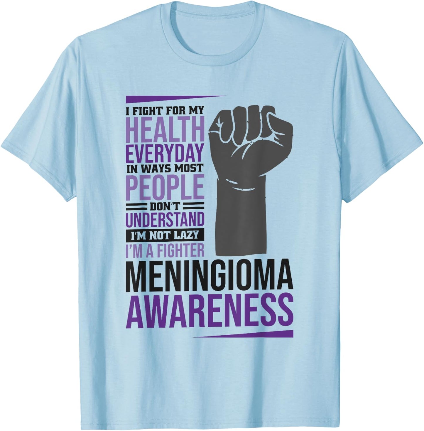 Meningioma Awareness, Meningioma Warrior Awareness T-Shirt - T-Shirt | Light Blue