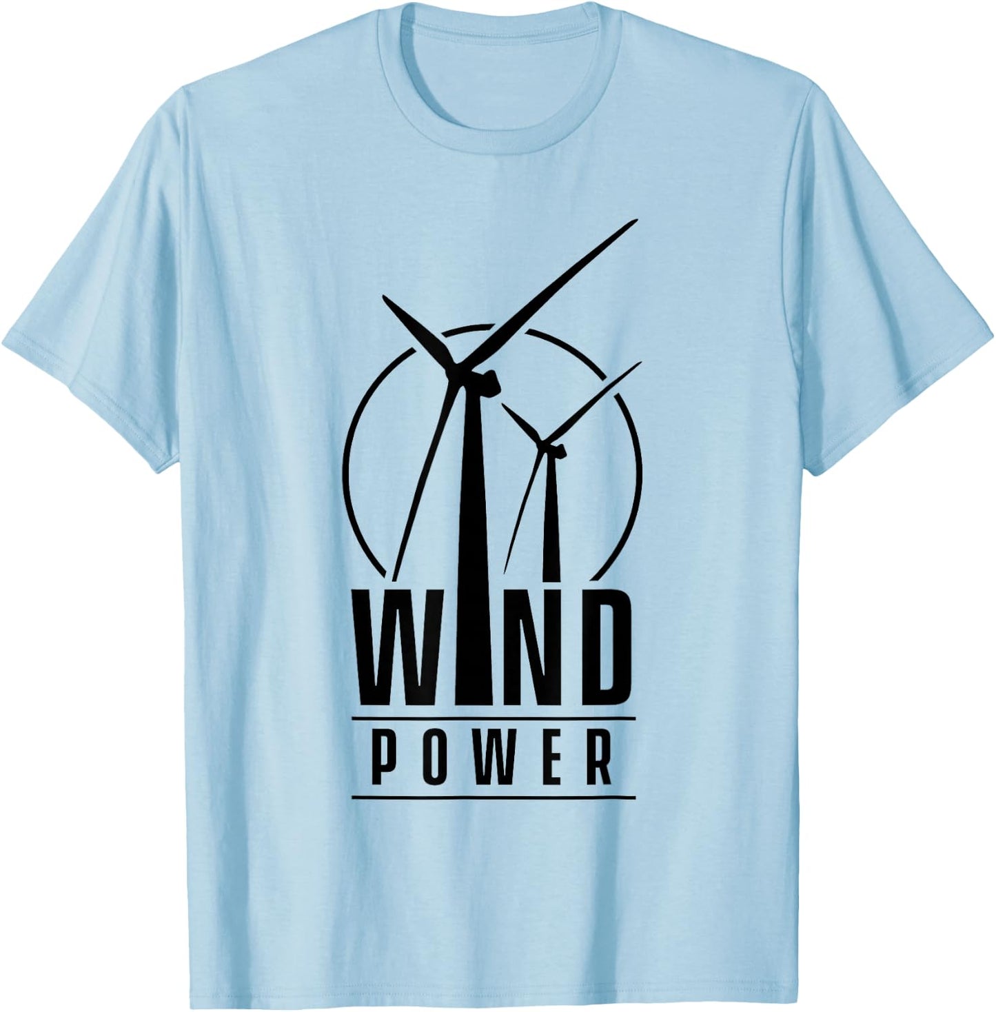 Wind power Wind Energy Green Renewable Turbine Windmill T-Shirt - T-Shirt | Light Blue