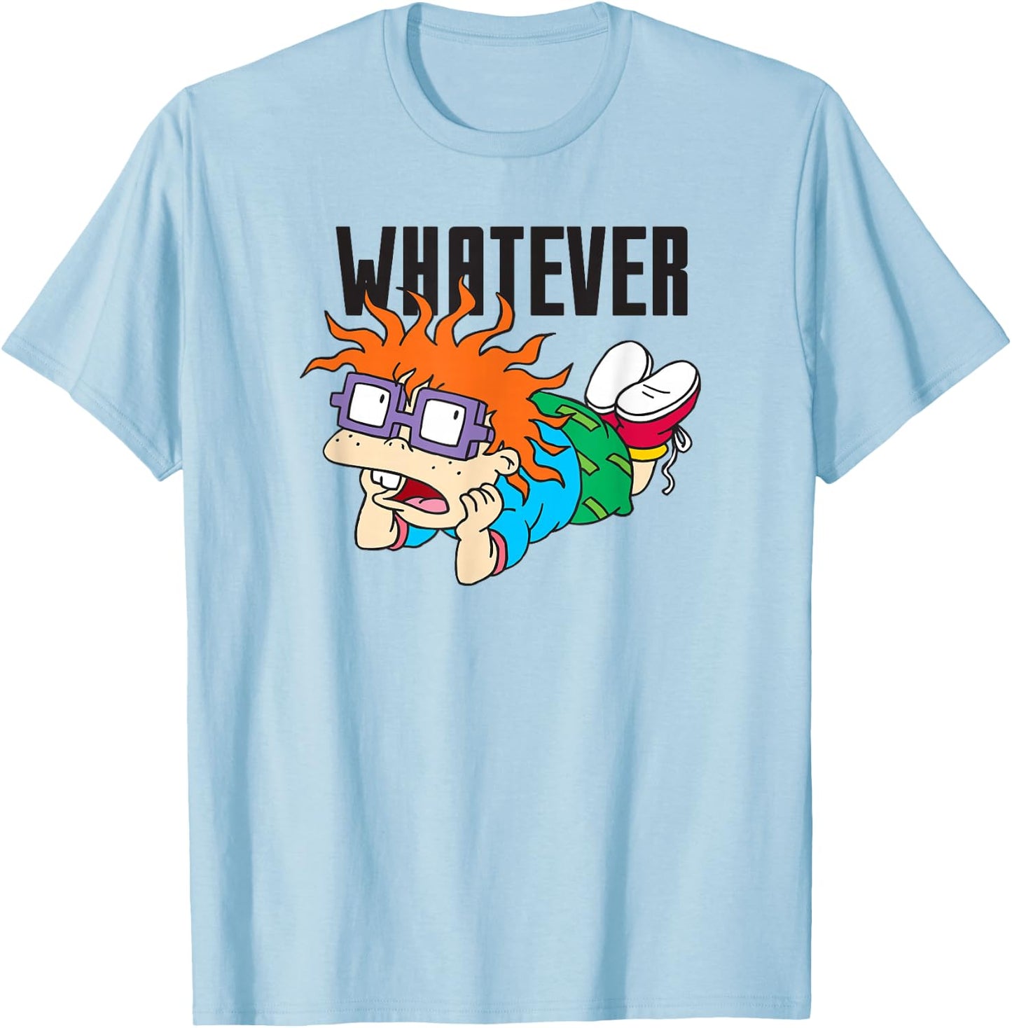 Rugrats Whatever Annoyed Chuckie Dark Portrait T-Shirt - T-Shirt | Light Blue