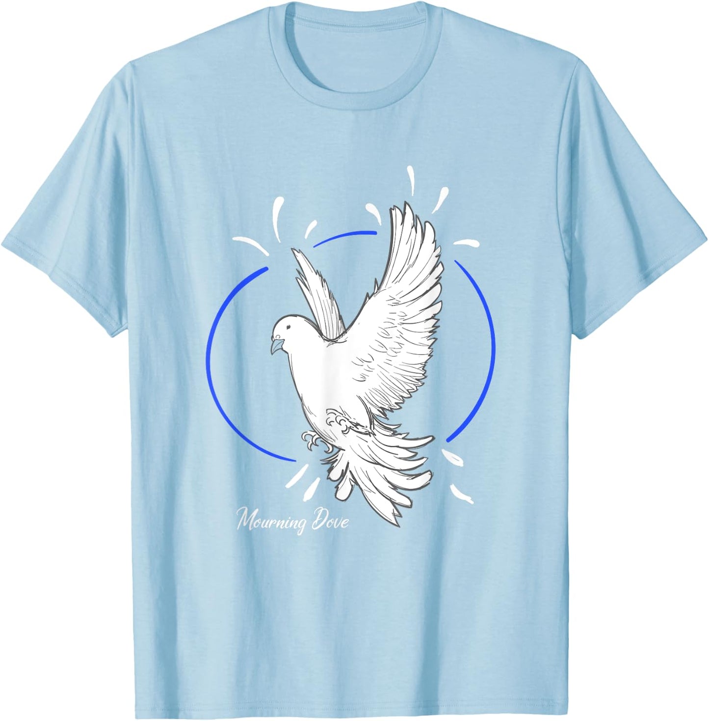 Beautiful Flying Peaceful White Mourning Dove Bird T-Shirt - T-Shirt | Light Blue