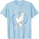Beautiful Flying Peaceful White Mourning Dove Bird T-Shirt - T-Shirt | Light Blue