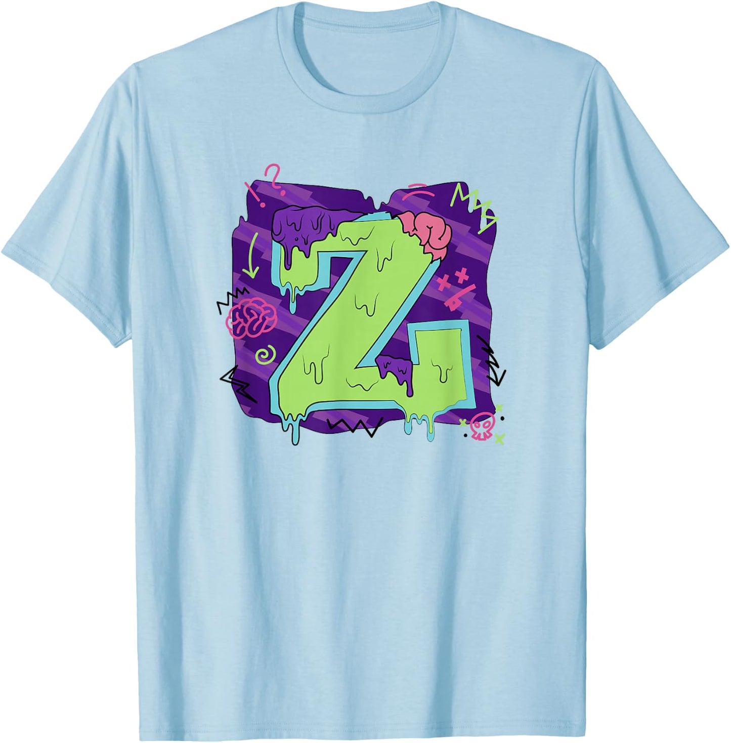 Disney Zombies Seabrook Football Letter Z Drippy Logo T-Shirt - T-Shirt | Light Blue