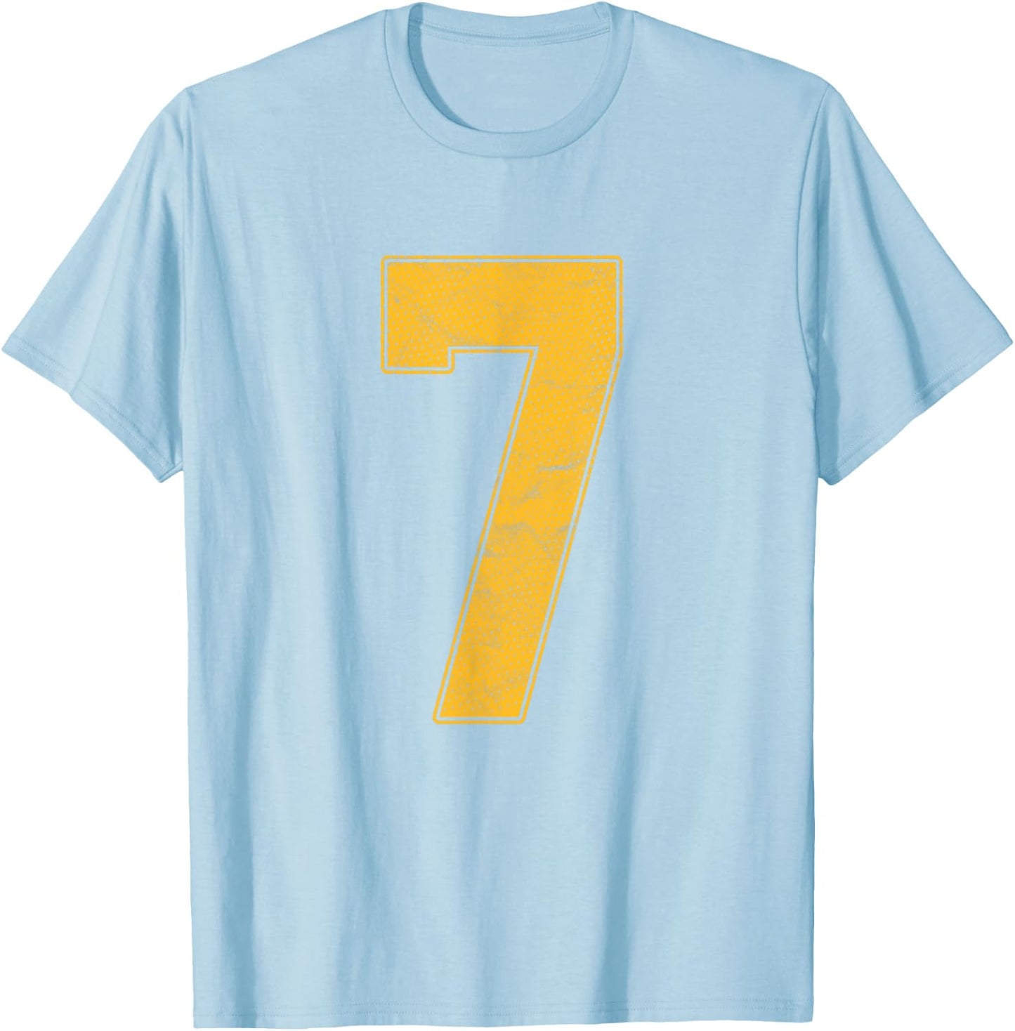 Number 7 Numbered Uniform Sports Team Jersey 7th Birthday T-Shirt - T-Shirt | Light Blue